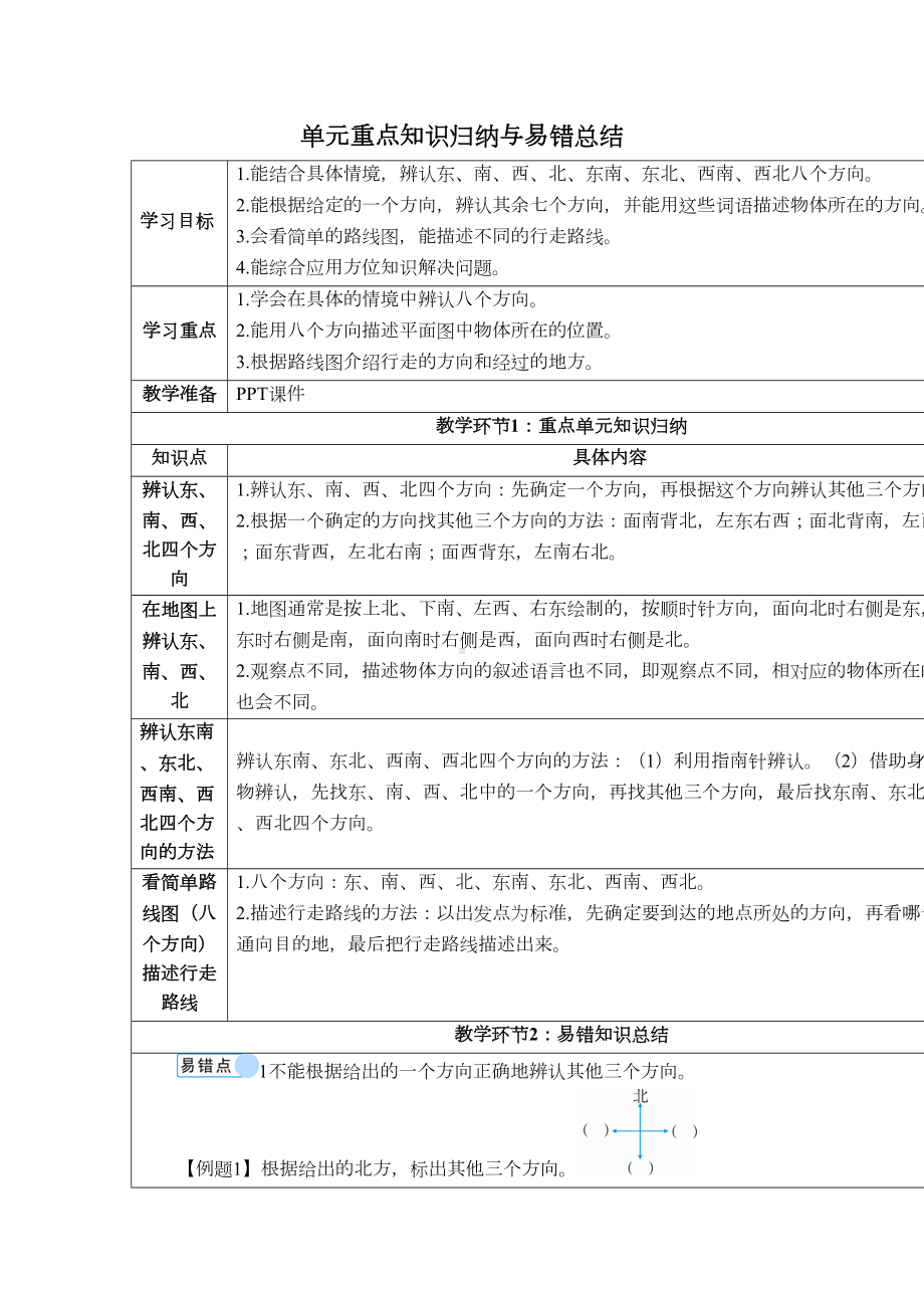 部编人教版三年级下册数学全册重要知识点及易错点归纳总结(DOC 21页).doc_第1页