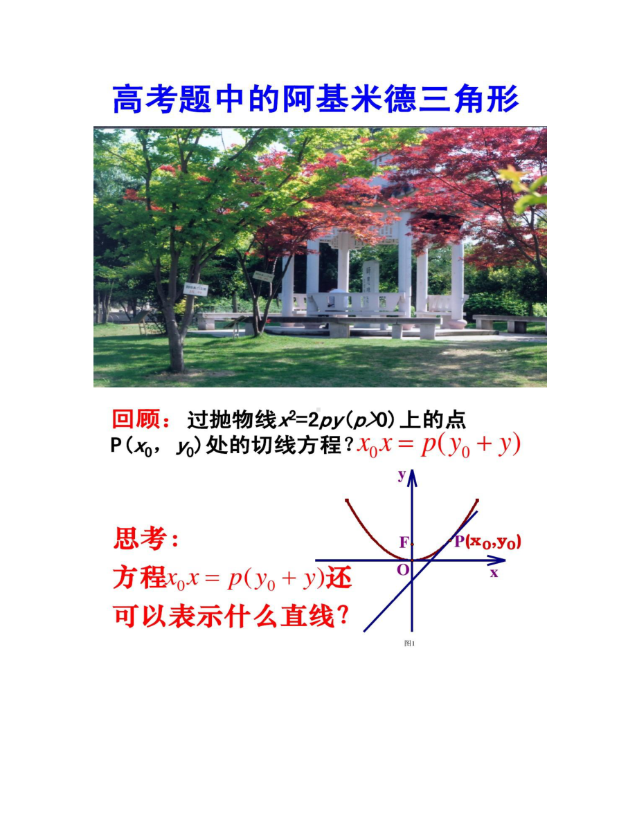 阿基米德三角形在高考中的应用综述(DOC 15页).doc_第1页