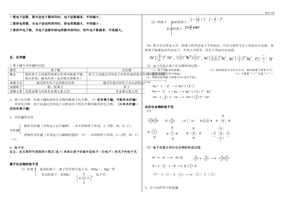 高一化学必修二第一章物质结构元素周期律知识点总结(DOC 5页).doc_第3页