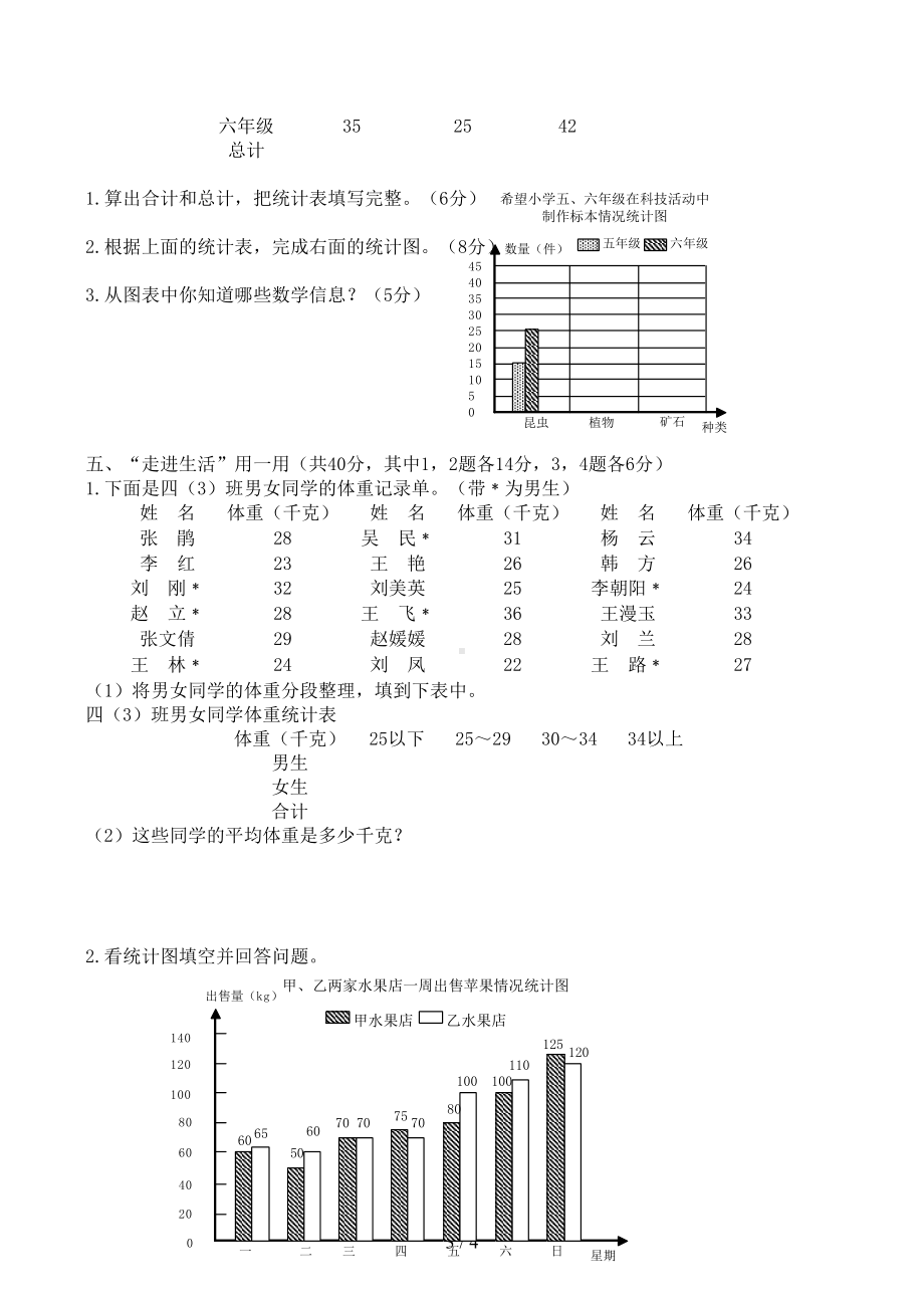 西师版数学四年级下册第八单元测试题(DOC 4页).docx_第3页