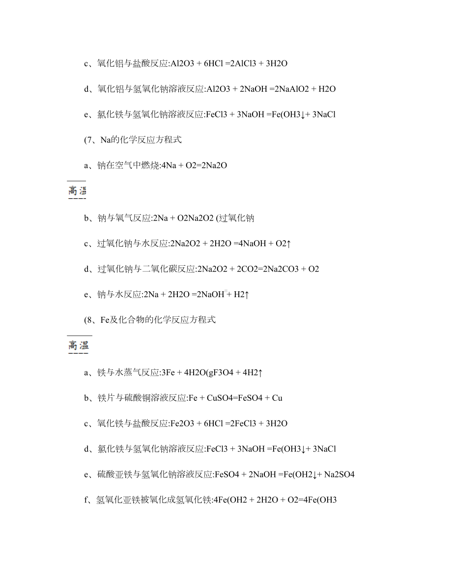 高中化学方程式总结大全(DOC 22页).doc_第2页