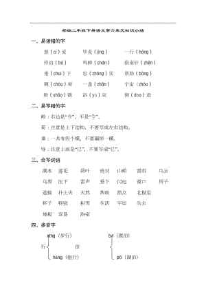 部编二年级下册语文第6单元知识点梳理(DOC 4页).doc