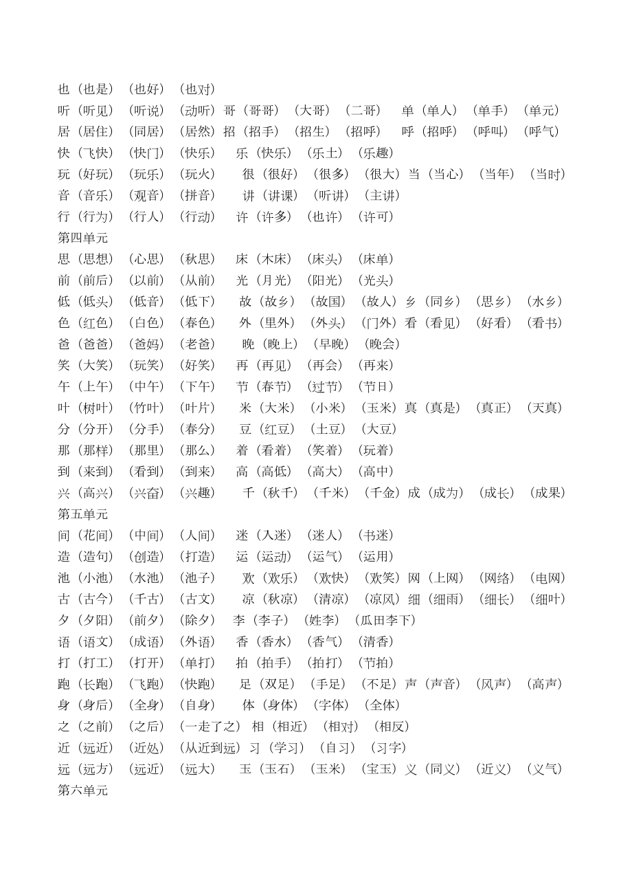 部编一年级语文下册专项复习(后附练习题)(DOC 19页).docx_第2页