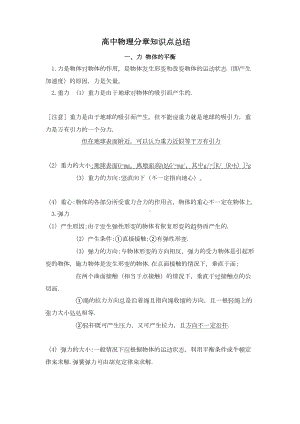 高考高中物理知识点分章总结(DOC 117页).doc