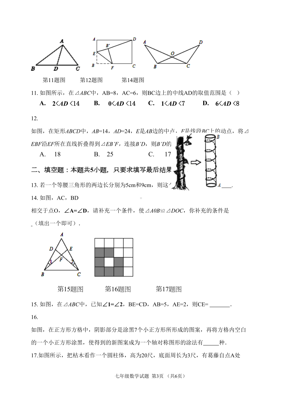 鲁教版五四制初二第一学期期中测试题(DOC 9页).doc_第3页