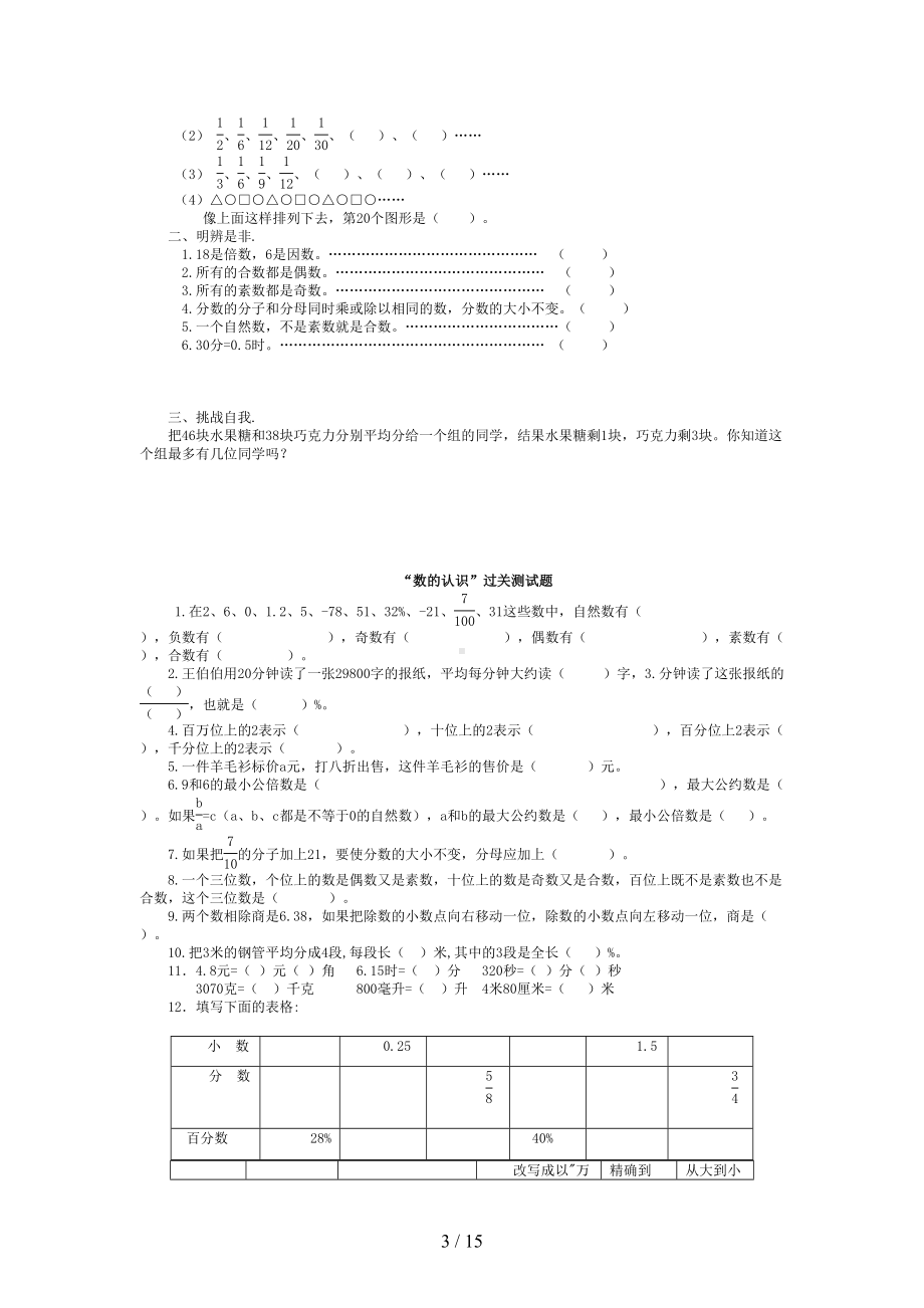 苏教版六年级数学毕业总复习练习题(DOC 15页).doc_第3页