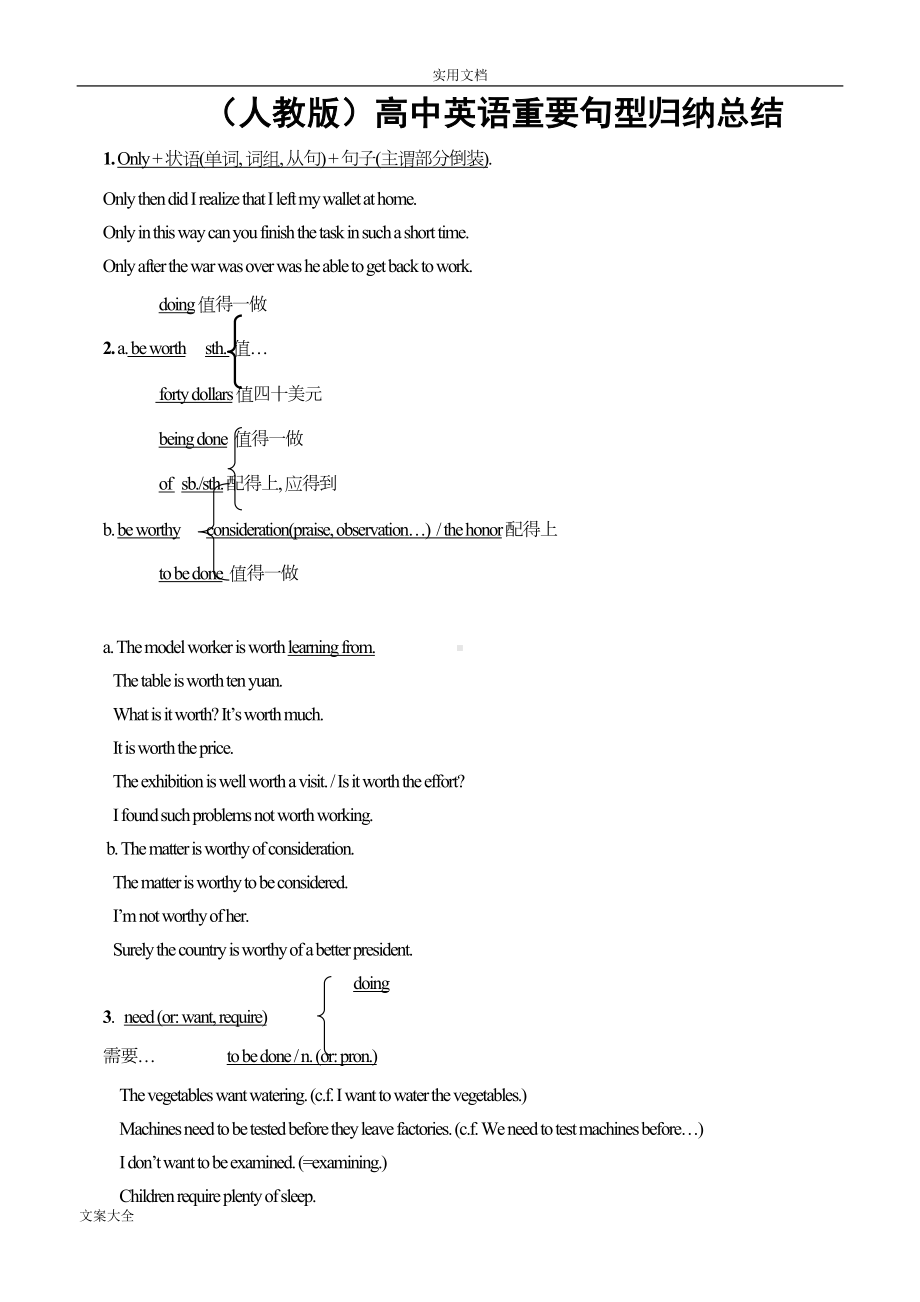 高中英语重要句型归纳总结材料(DOC 17页).doc_第1页