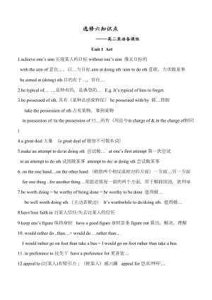 高中英语人教版选修六知识点总结(DOC 9页).doc