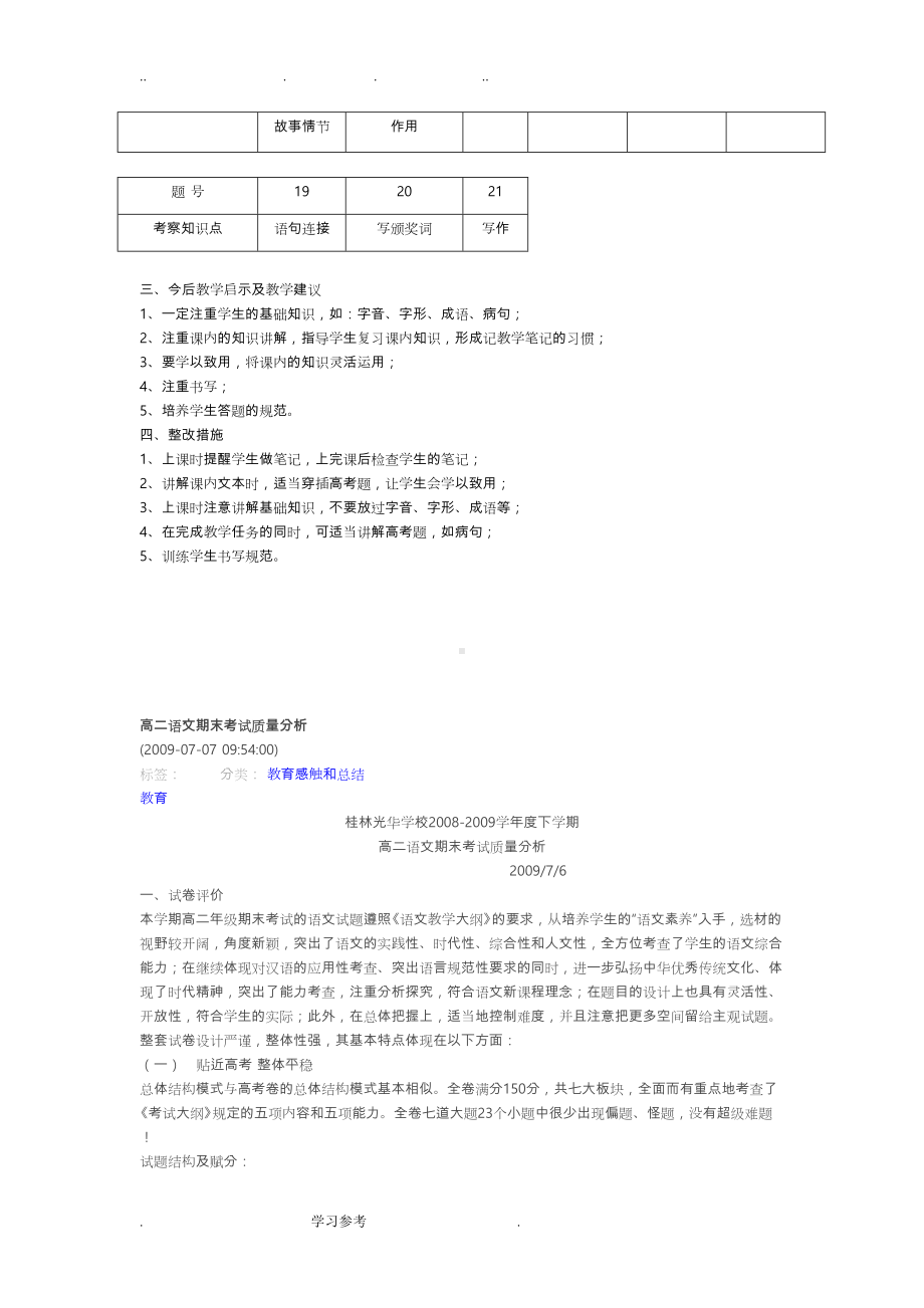 高二语文第一次月考试卷分析(DOC 11页).doc_第2页