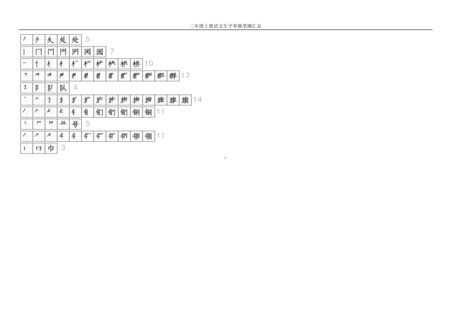 部编版二年级上册语文生字单独笔顺汇总(DOC 10页).doc_第2页