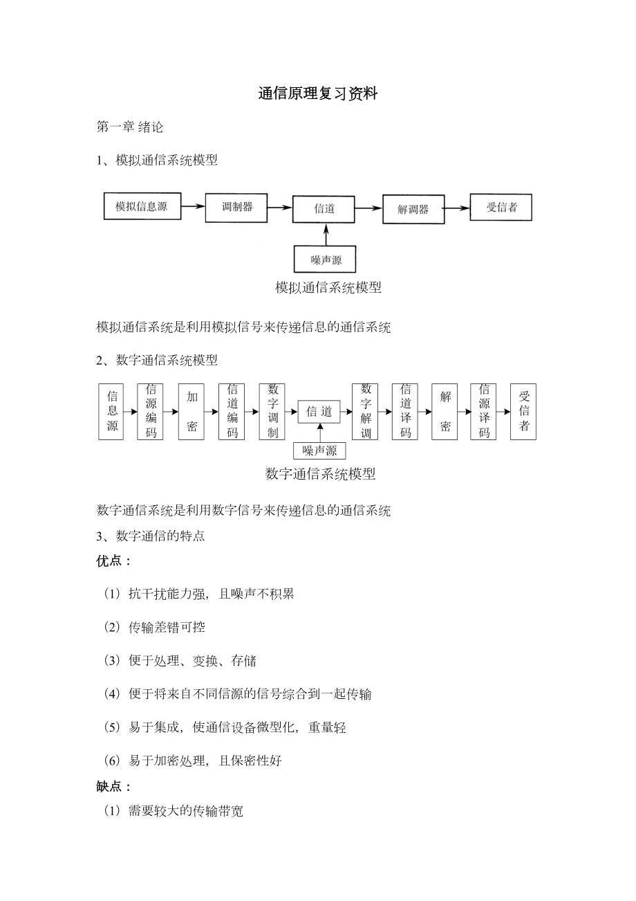 通信原理(第7版)复习资料汇总(DOC 15页).doc_第1页