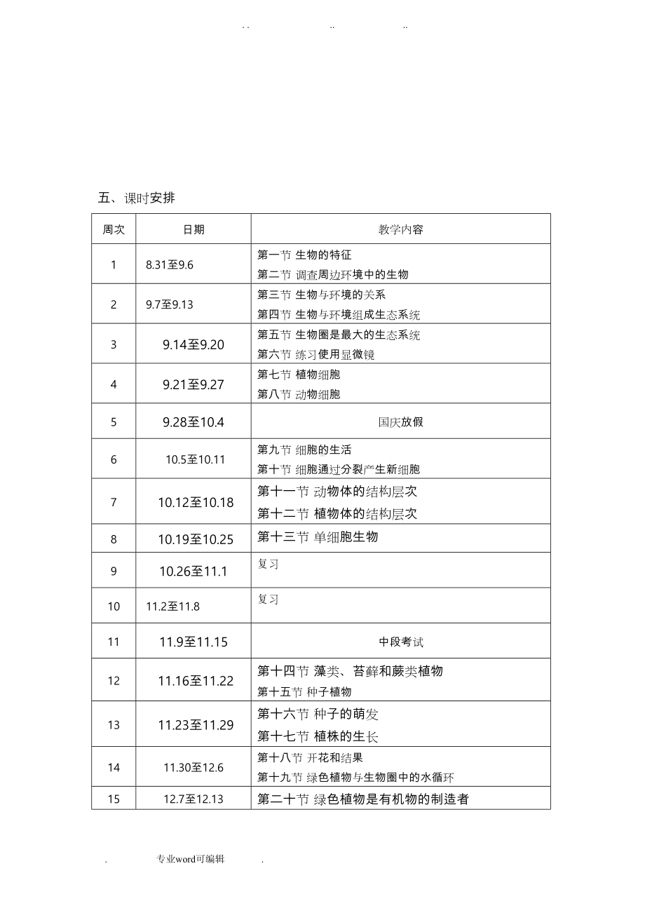 新人教版-七年级生物(上册)教案(全册)(DOC 131页).doc_第3页