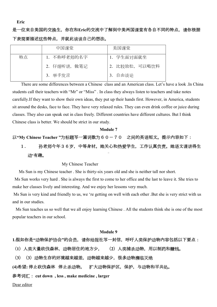 译林版英语八年级上册书面表达汇总(DOC 6页).doc_第2页