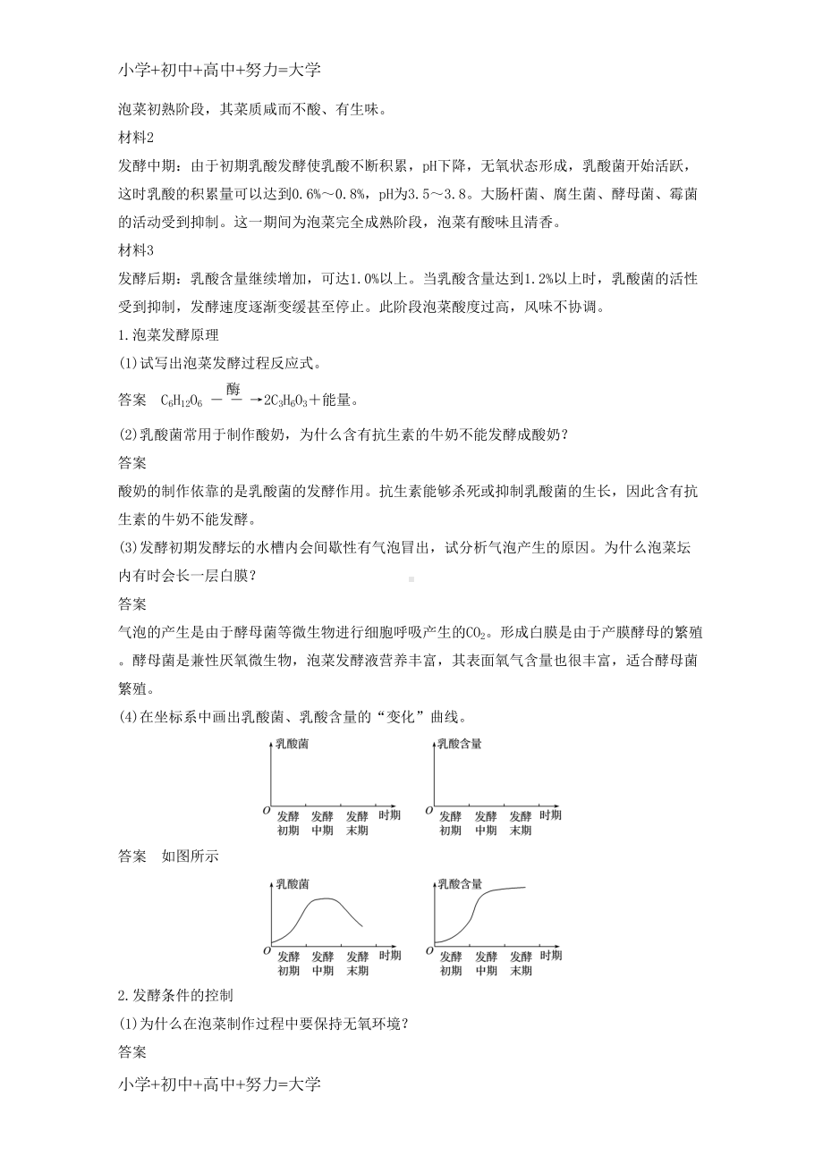 配套K12高中生物专题1传统发酵技术第3课时制作泡菜并检测亚硝酸盐含量同步备课教学案新人教版选(DOC 17页).doc_第2页