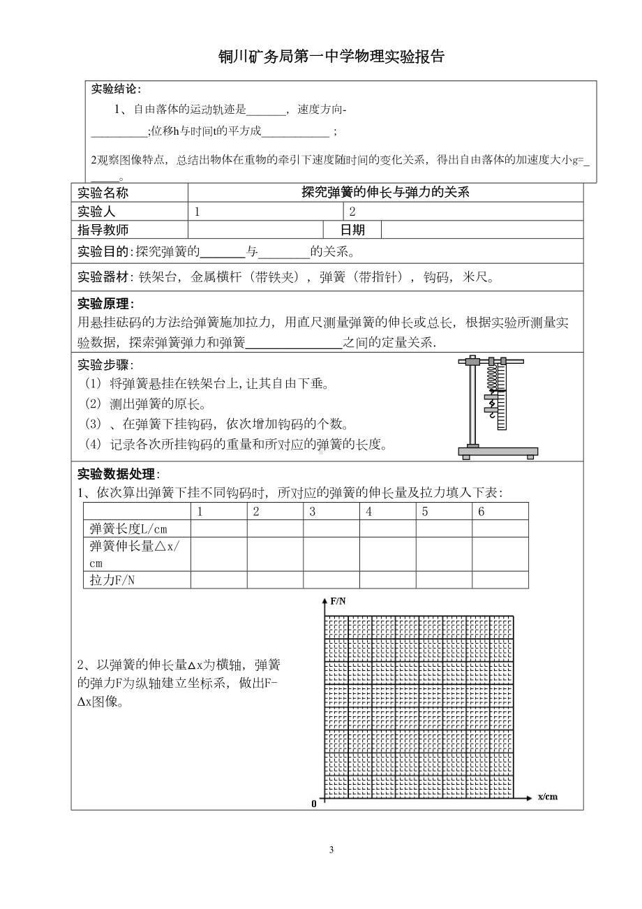 高中物理实验报告大全汇总(DOC 16页).doc_第3页