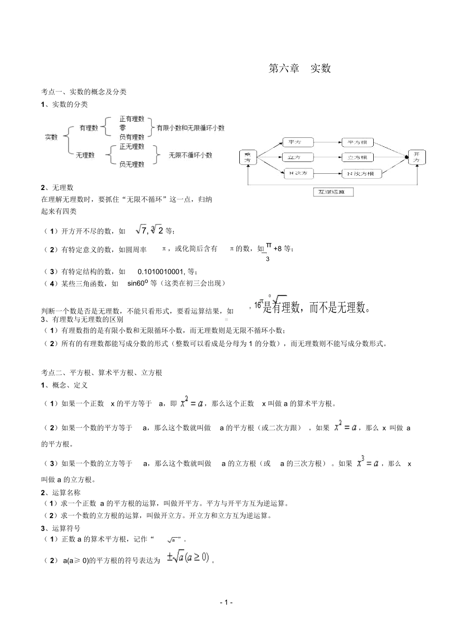 新人教版七年级下册数学第六章实数知识点总结阶梯练习(DOC 8页).docx_第1页