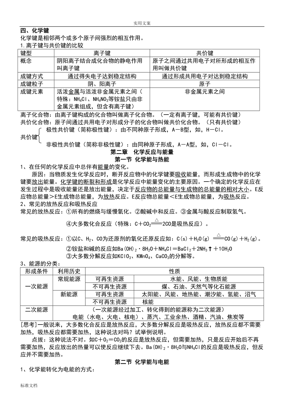 高中化学山东科技版必修2知识点归纳总结材料(DOC 9页).doc_第3页