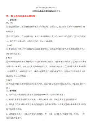 证券市场基本法律法规知识点汇总(DOC 9页).docx