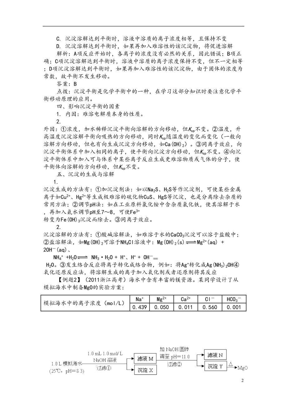 高考难点：溶度积常数及其应用概要(DOC 14页).doc_第2页