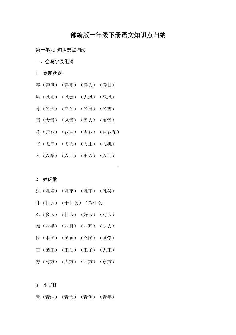 部编版一年级下册语文知识点归纳(DOC 28页).doc_第1页