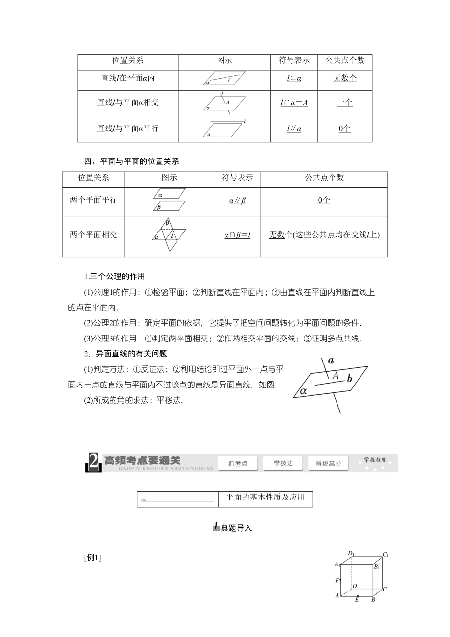 高中数学必修2直线与平面的位置关系知识点总结与练习(DOC 33页).doc_第2页