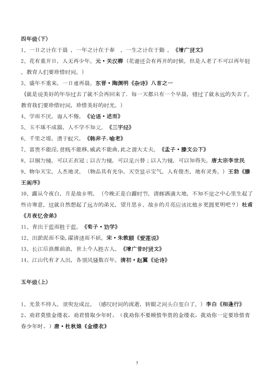 鄂教版12册所有语文乐园名言警句汇总(释义)(DOC 7页).doc_第3页