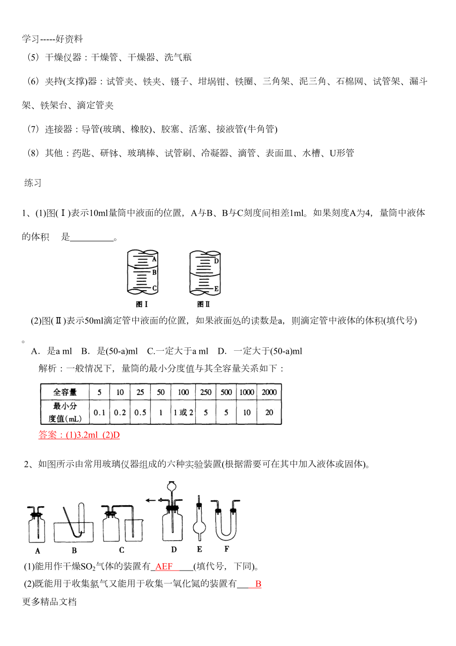 高考化学实验题归纳汇总+习题(解析版)汇编(DOC 22页).doc_第2页