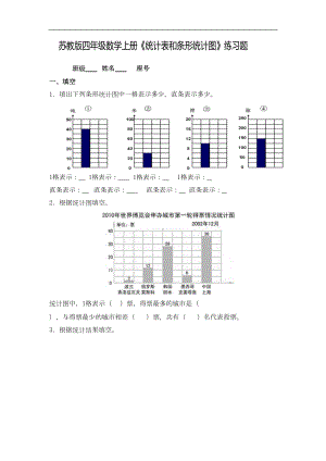 苏教版四年级数学上册《统计表和条形统计图》练习题-(6)(DOC 7页).doc