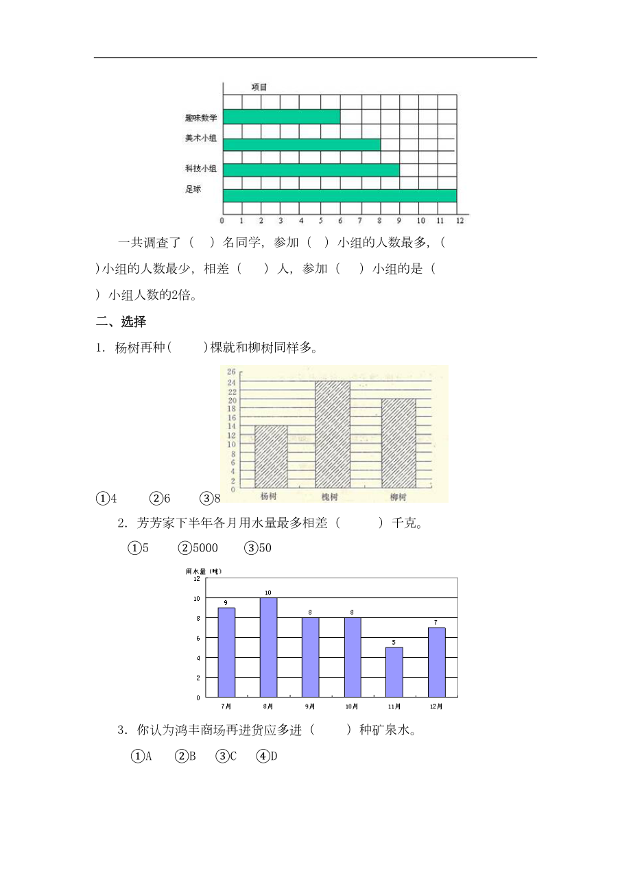 苏教版四年级数学上册《统计表和条形统计图》练习题-(6)(DOC 7页).doc_第3页