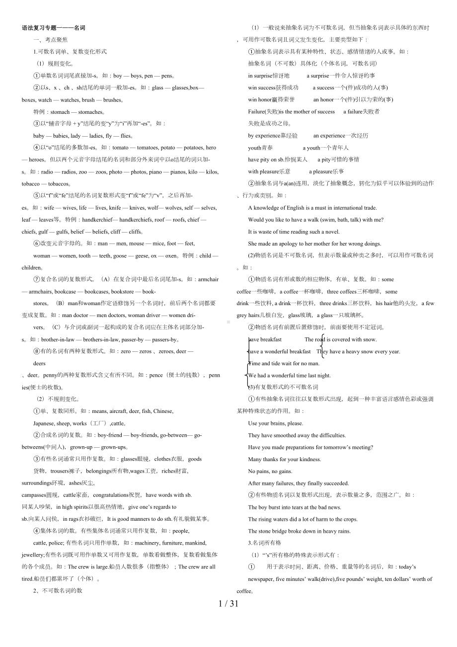 高考英语复习专题(共15个专题)(DOC 31页).doc_第1页