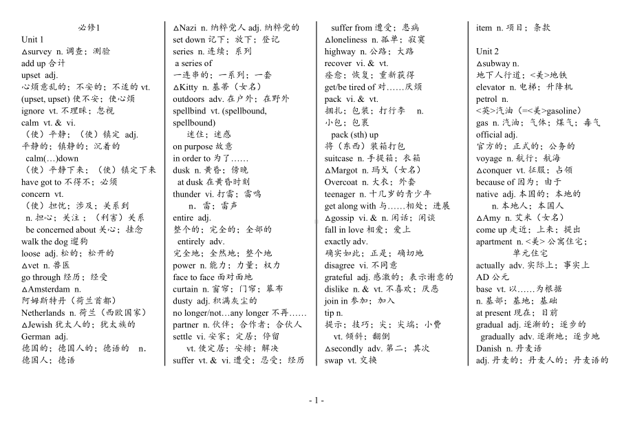 详细：人教版高中英语单词表电子版资料(DOC 25页).doc_第1页