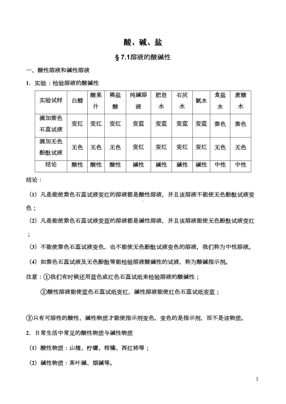 酸碱盐知识点(最全整理版)(DOC 14页).doc_第1页