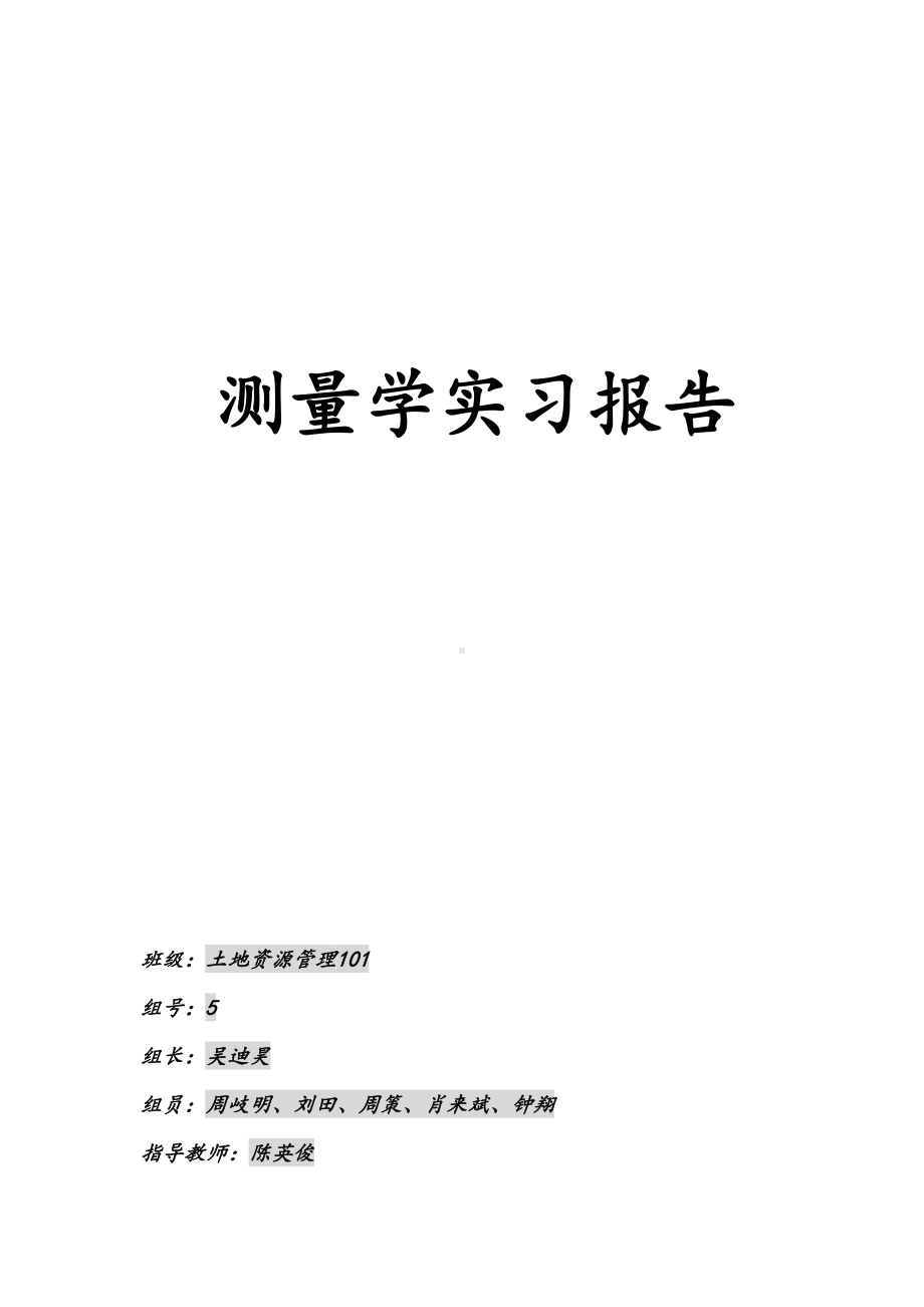 测量学实习报告(DOC 19页).doc_第1页