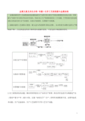 高考化学一轮复习考点过关金属元素及其化合物专题5化学工艺流程题与金属冶炼要点(DOC 13页).doc