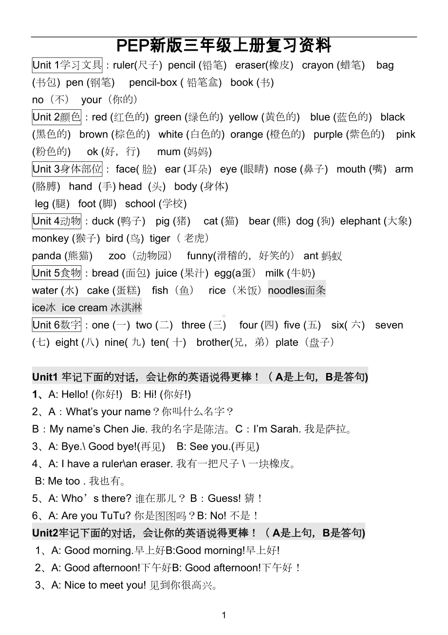 新版人教版pep小学英语3至6年级知识点归纳(DOC 45页).doc_第1页