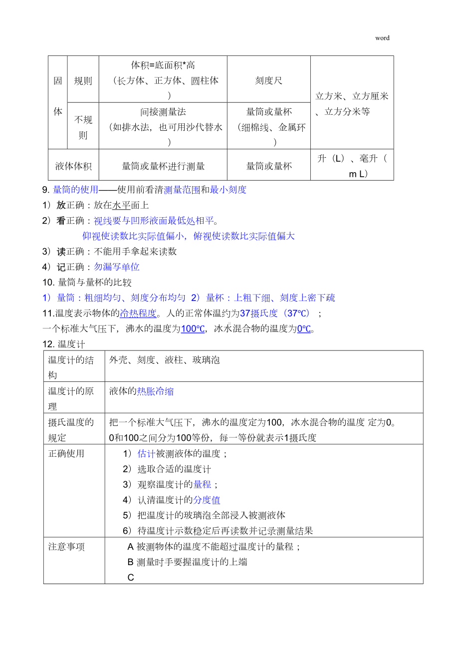 新版浙教版七年级上科学知识点总结(DOC 14页).doc_第2页