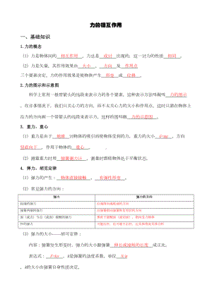 高中物理《力的相互作用》讲义教案汇总(DOC 20页).doc