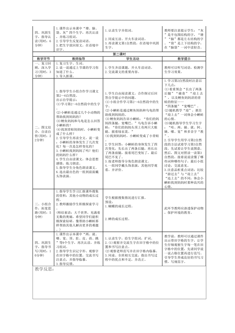 部编本小学语文二年级上册全册完整表格式教案(DOC 78页).docx_第2页