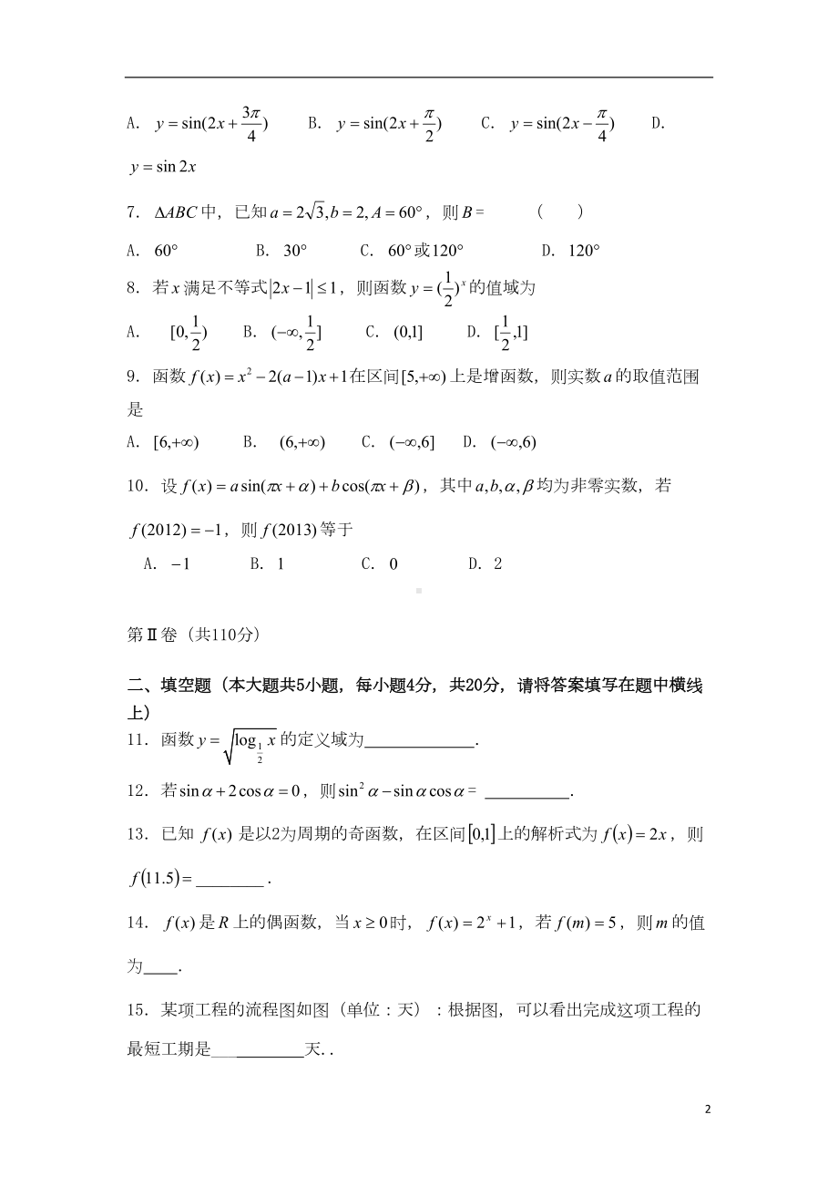 高一数学上学期期末联考试题苏教版(DOC 13页).doc_第2页