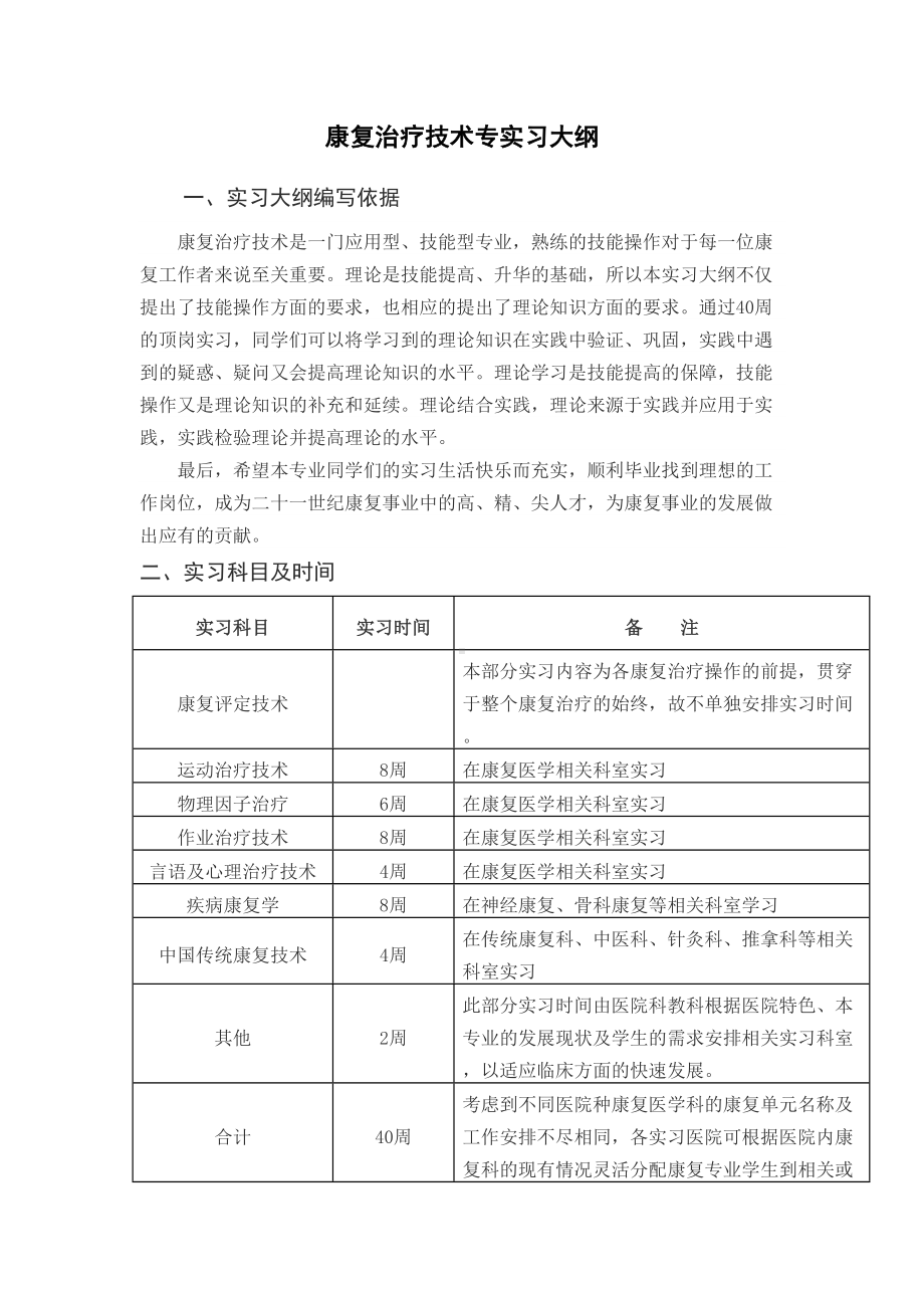 康复治疗技术专实习大纲(DOC 11页).docx_第1页