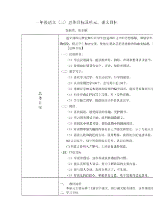 部编一年级语文(上)教学目标汇总(DOC 14页).doc