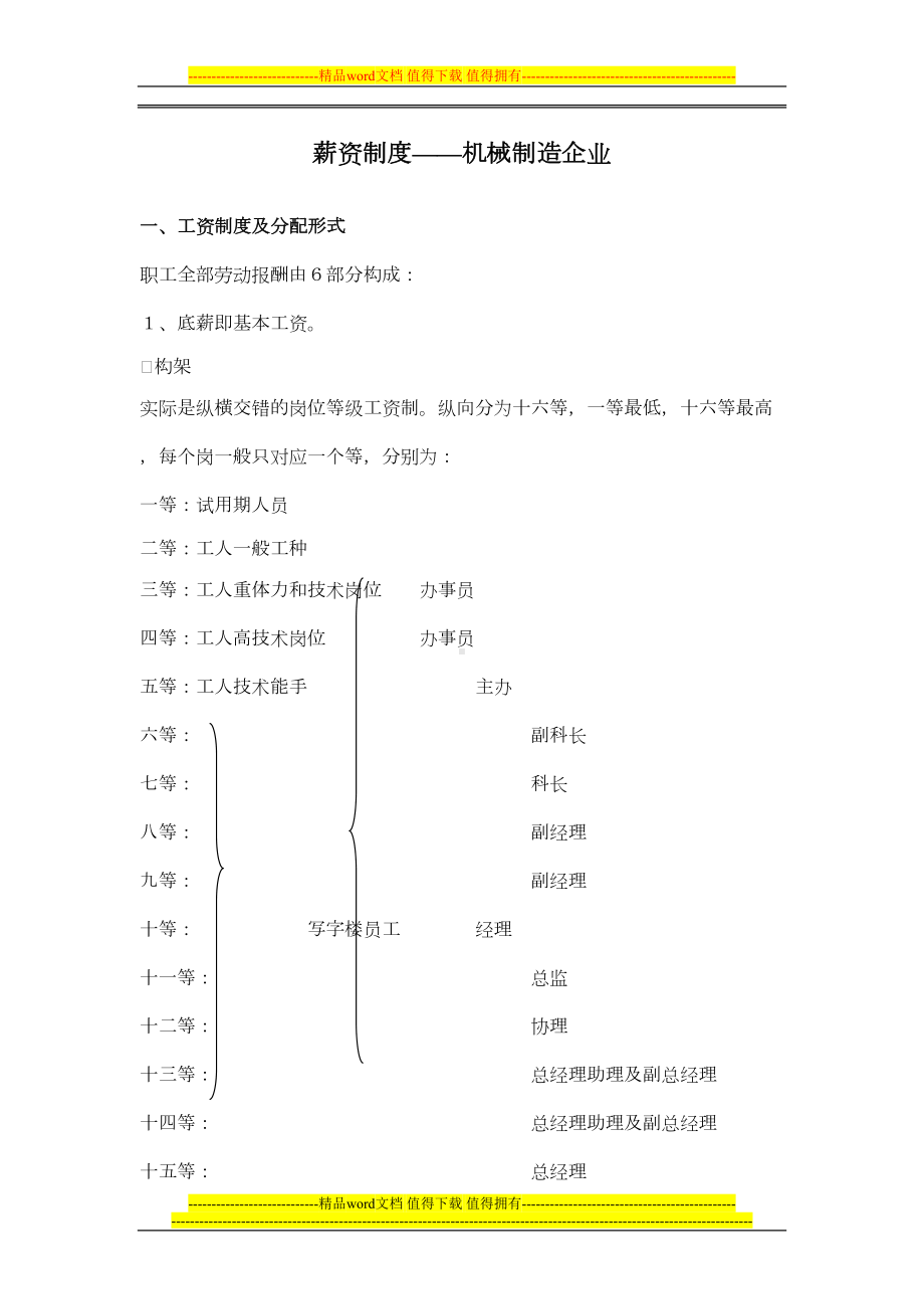 薪资制度-机械制造企业(DOC 12页).doc_第1页