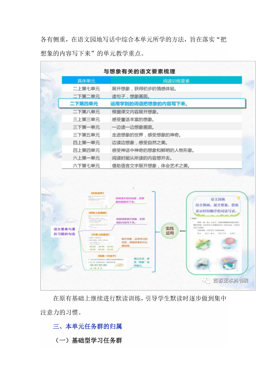 展开想象的翅膀 感受纯真的童心：语文二下四单元任务群教学设计.docx_第2页