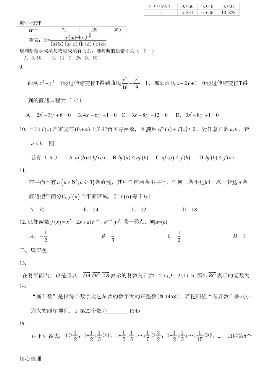 高二下学期文科数学试卷(DOC 6页).doc_第2页