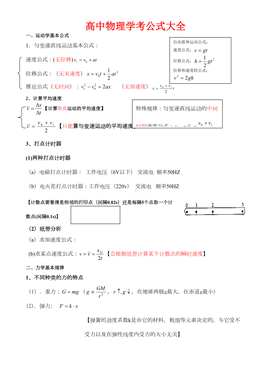 高中物理学考公式大全(DOC 4页).doc_第1页