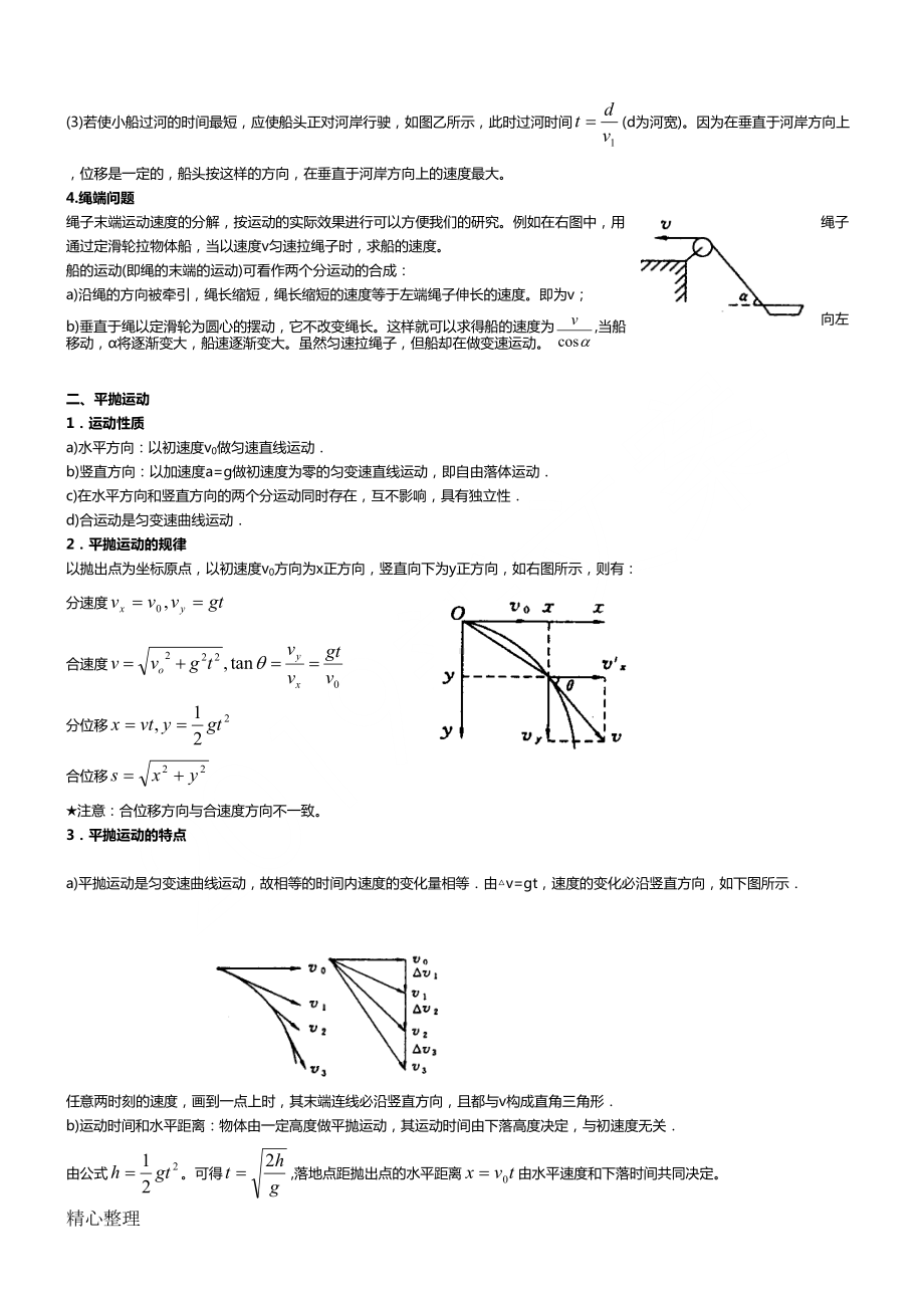 重点高中物理曲线运动平抛运动知识点梳理(DOC 4页).doc_第2页