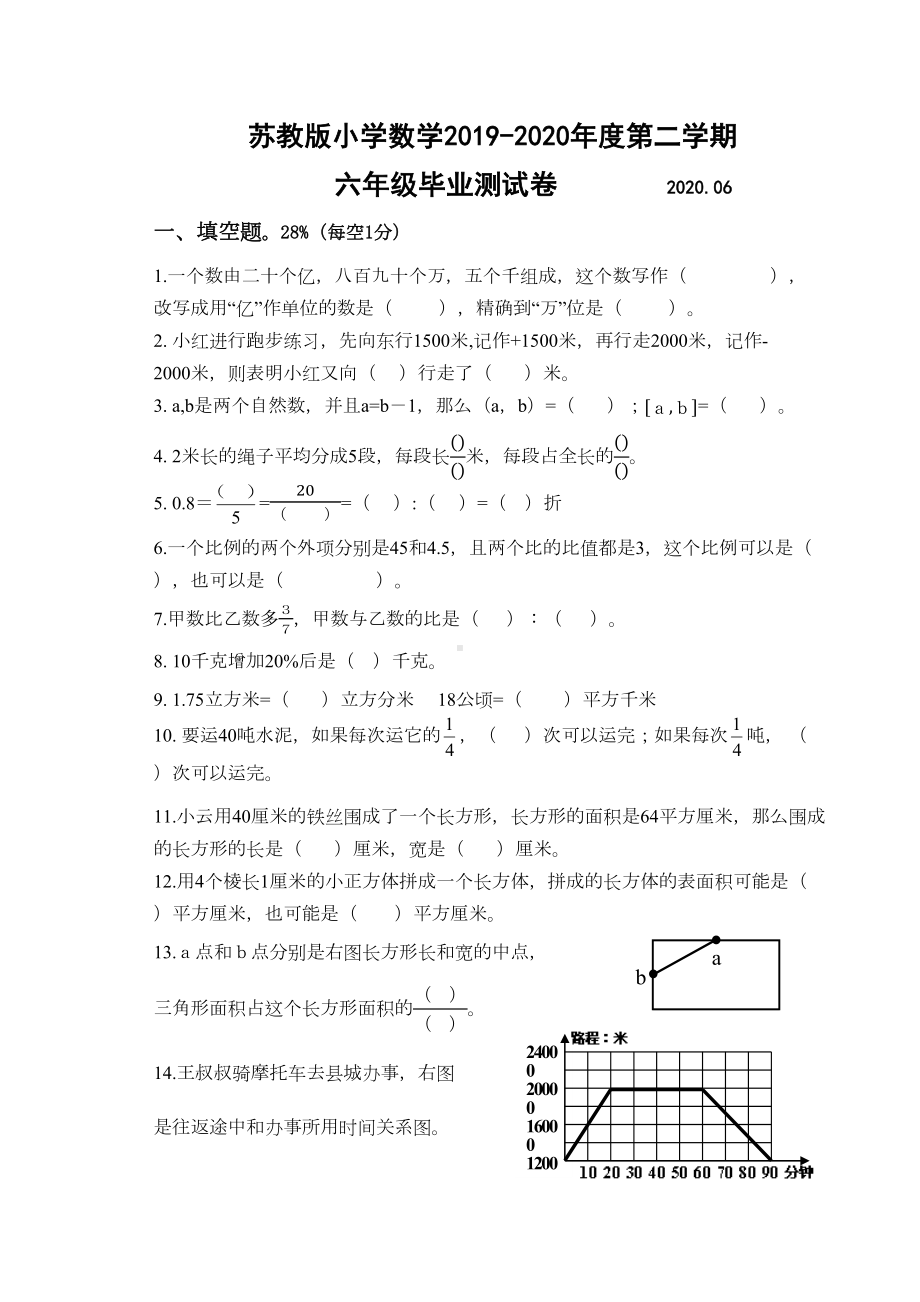 苏教版小学数学小升初试卷(DOC 5页).docx_第1页