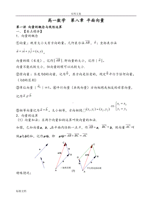 高一数学平面向量知识点及典型例题解析汇报(DOC 21页).doc