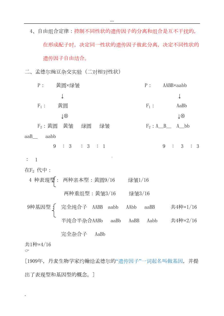 高中生物人教版必修二知识点总结(DOC 20页).doc_第3页