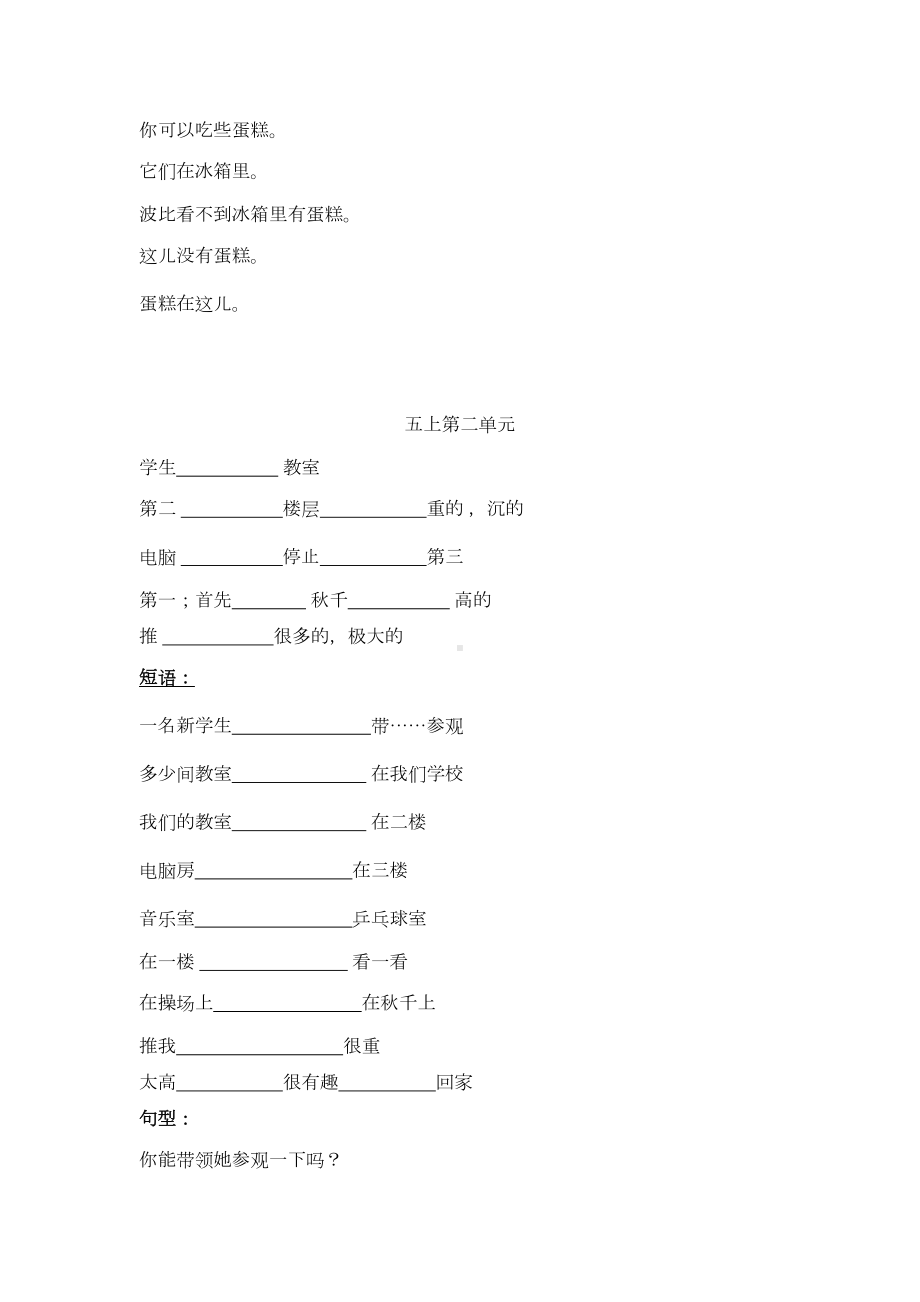 译林英语5A单词句型默写(DOC 9页).doc_第2页